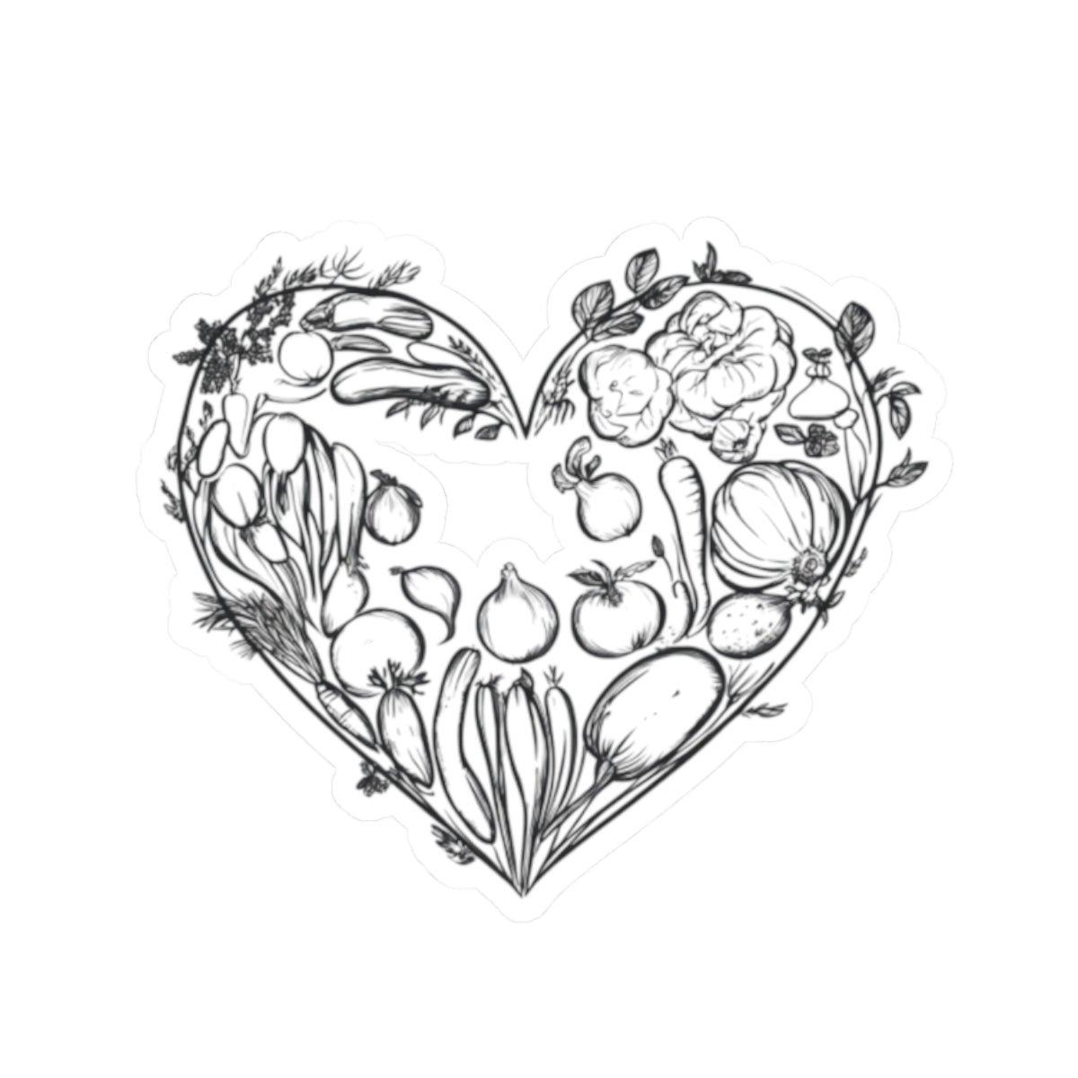 Veggie Heart Stickers