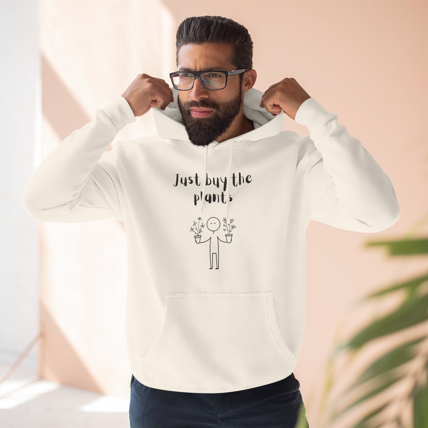 Just Buy the Plants | Minimalist Stickperson Hoodie