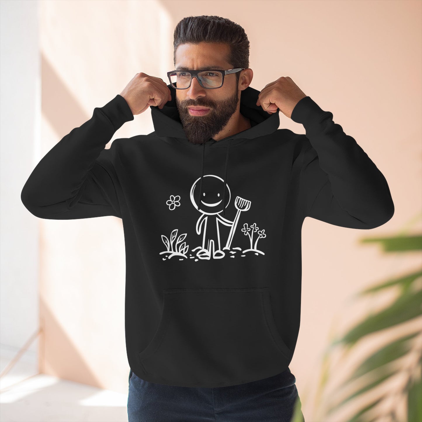 Happy Gardener Stickman  Hoodie