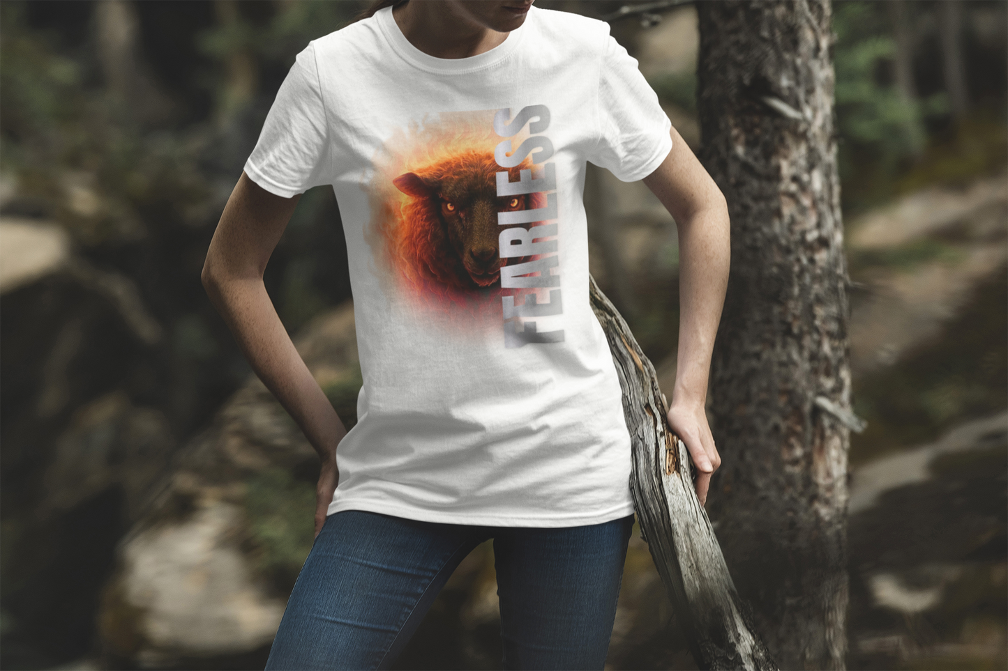 Fearless Fiery Sheep Graphic T-Shirt