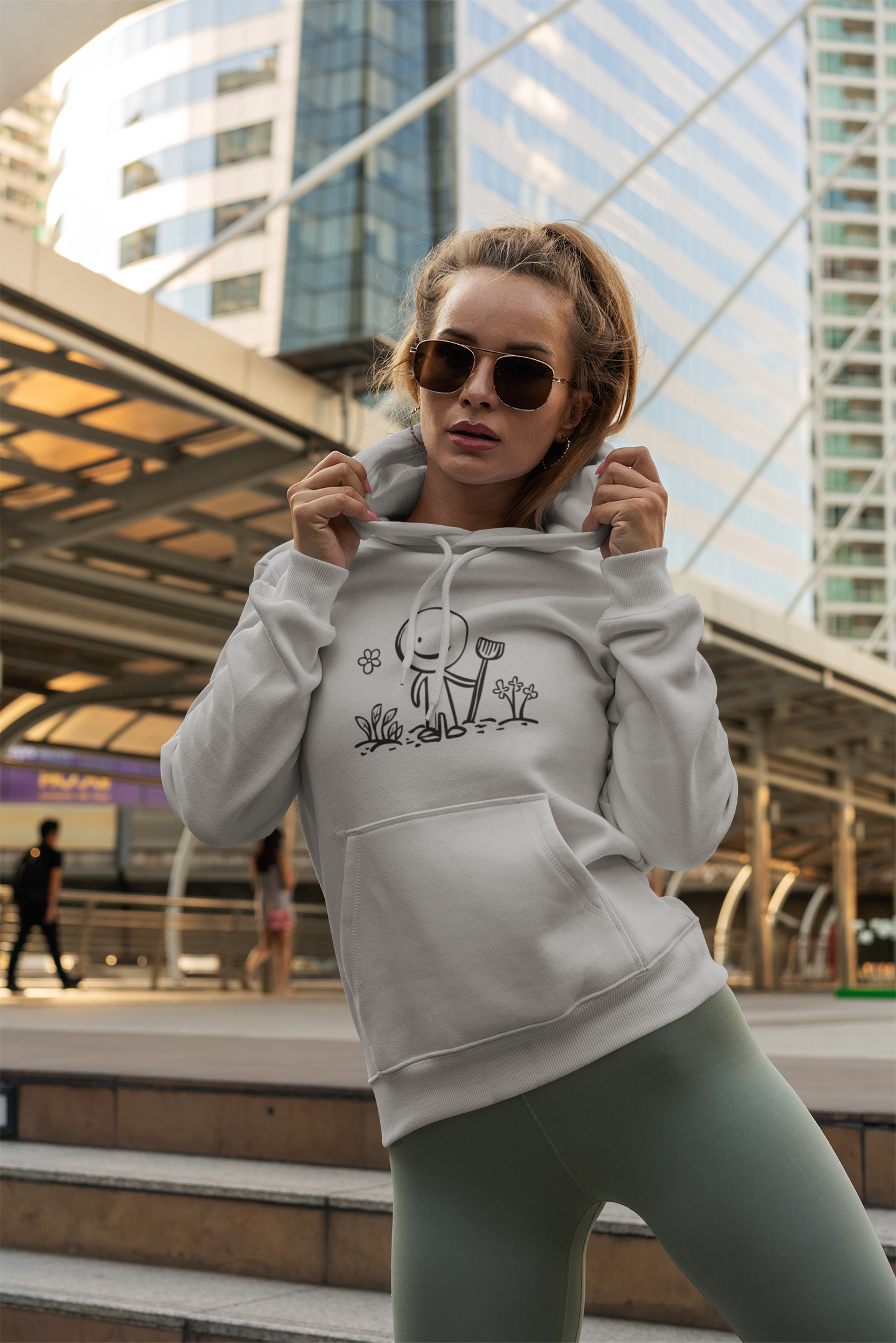 Happy Gardener Stickman  Hoodie