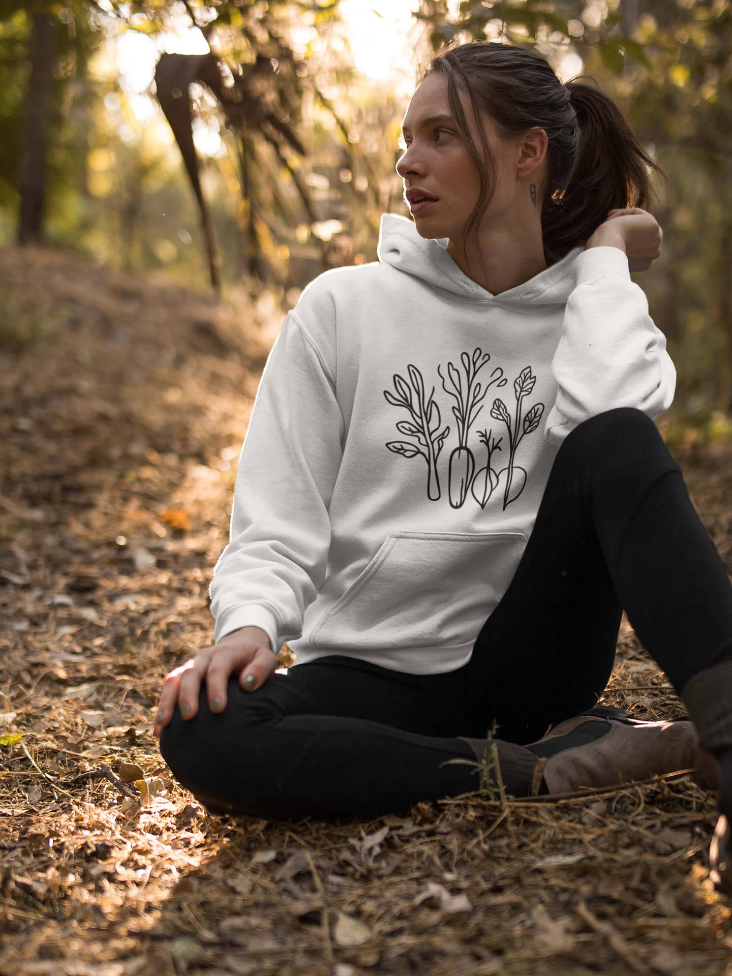 Rooted in Joy | Hand-Drawn Veggie Garden Hoodie