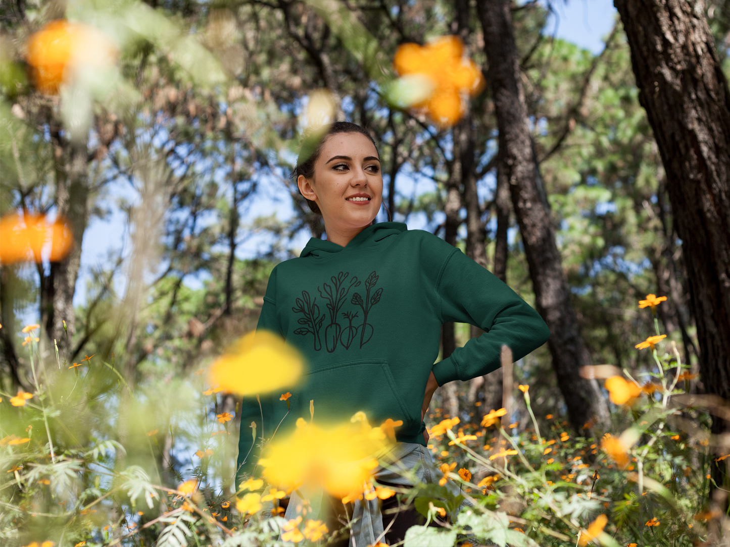 Rooted in Joy | Hand-Drawn Veggie Garden Hoodie