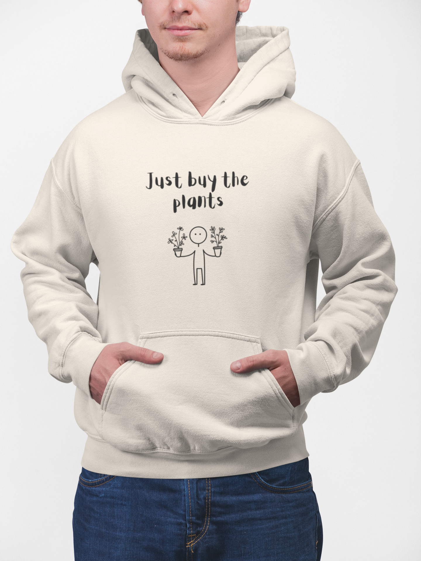 Just Buy the Plants | Minimalist Stickperson Hoodie