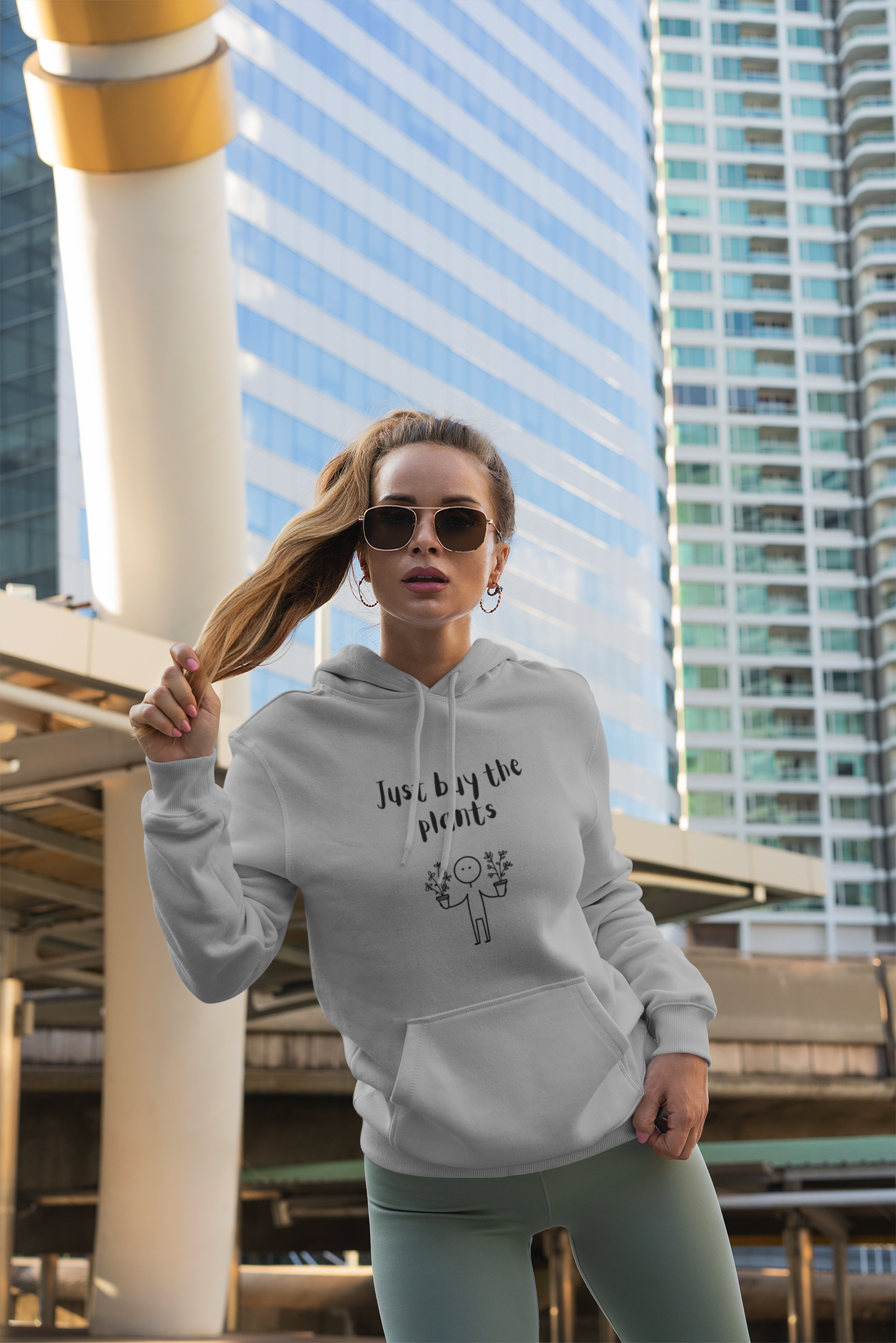 Just Buy the Plants | Minimalist Stickperson Hoodie