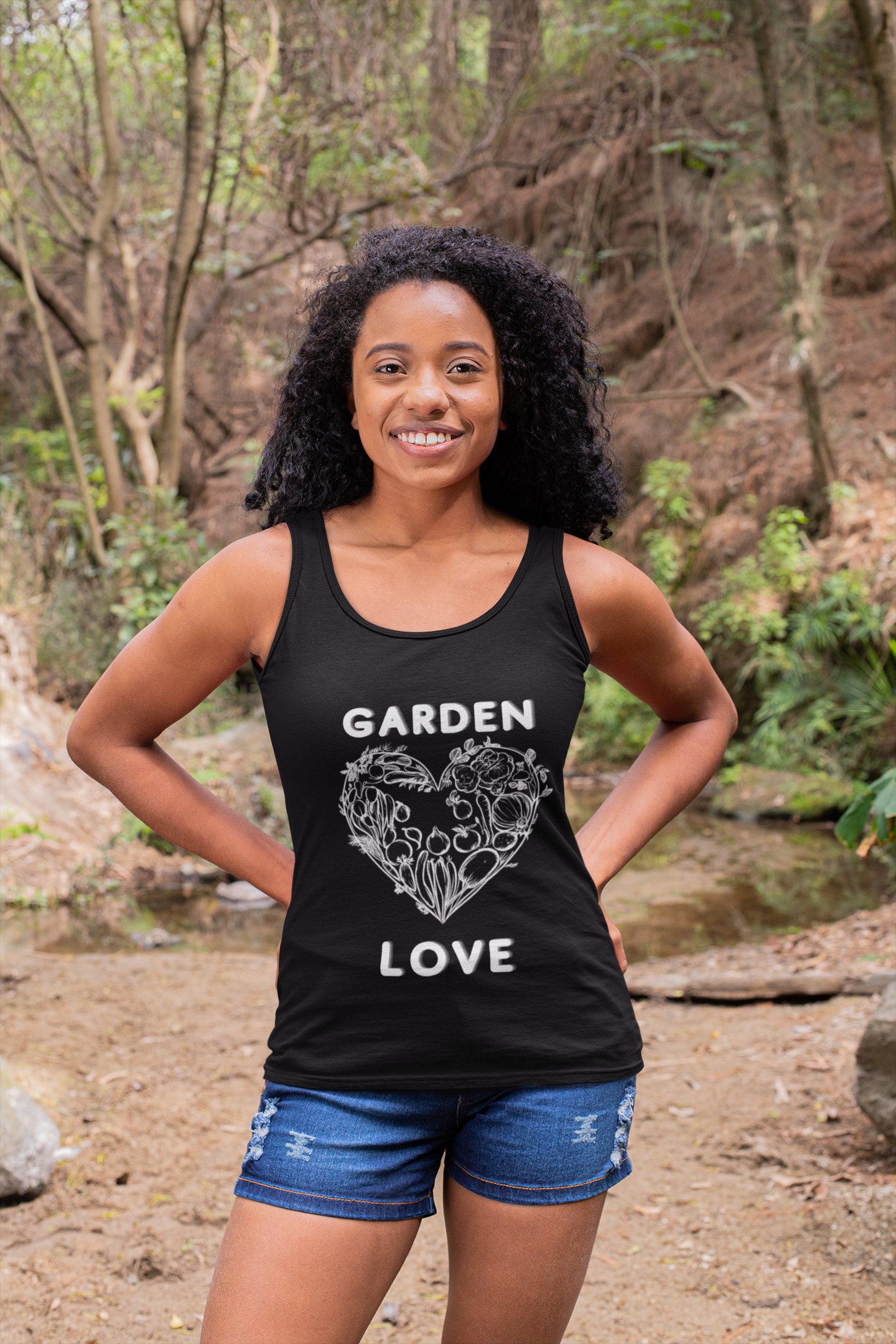 Garden Love | Botanical Heart Minimalist Tank Top