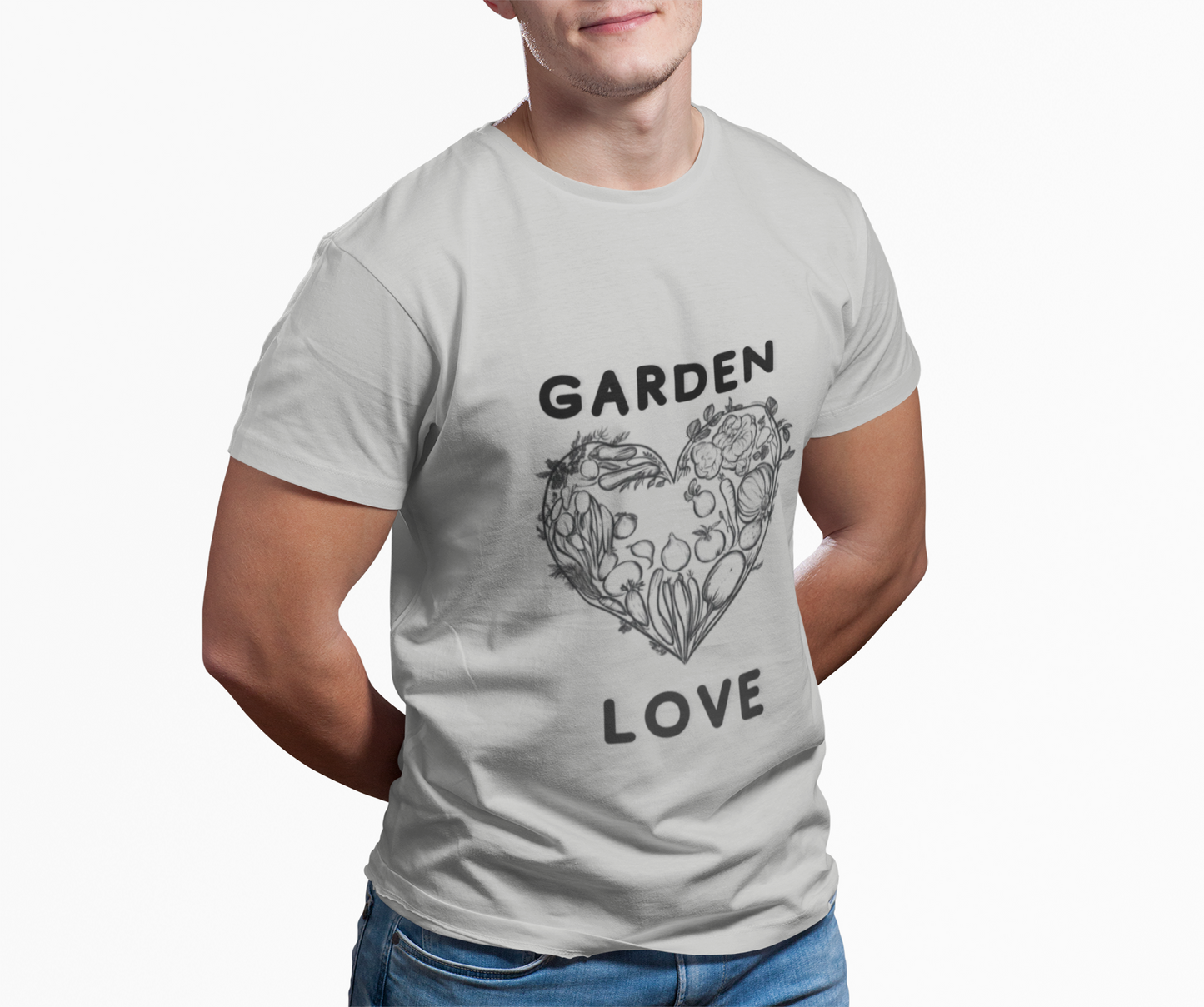 Garden Love | Botanical Heart Minimalist T-Shirt