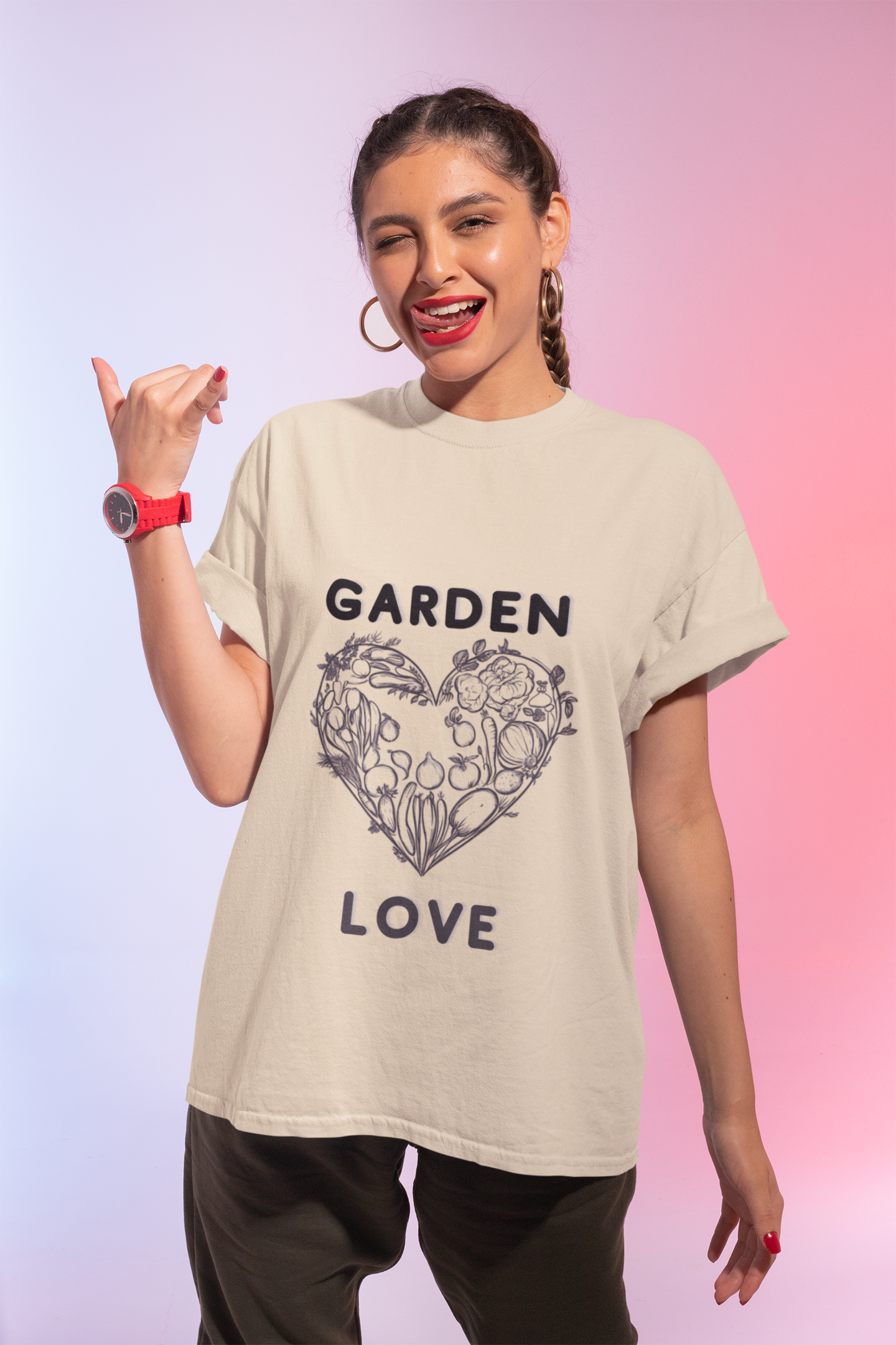 Garden Love | Botanical Heart Minimalist T-Shirt