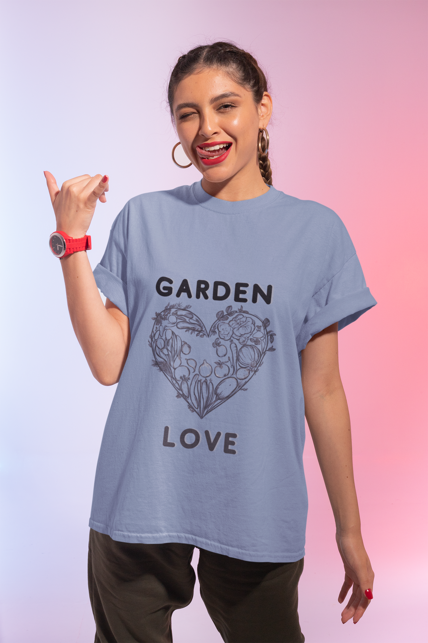 Garden Love | Botanical Heart Minimalist T-Shirt