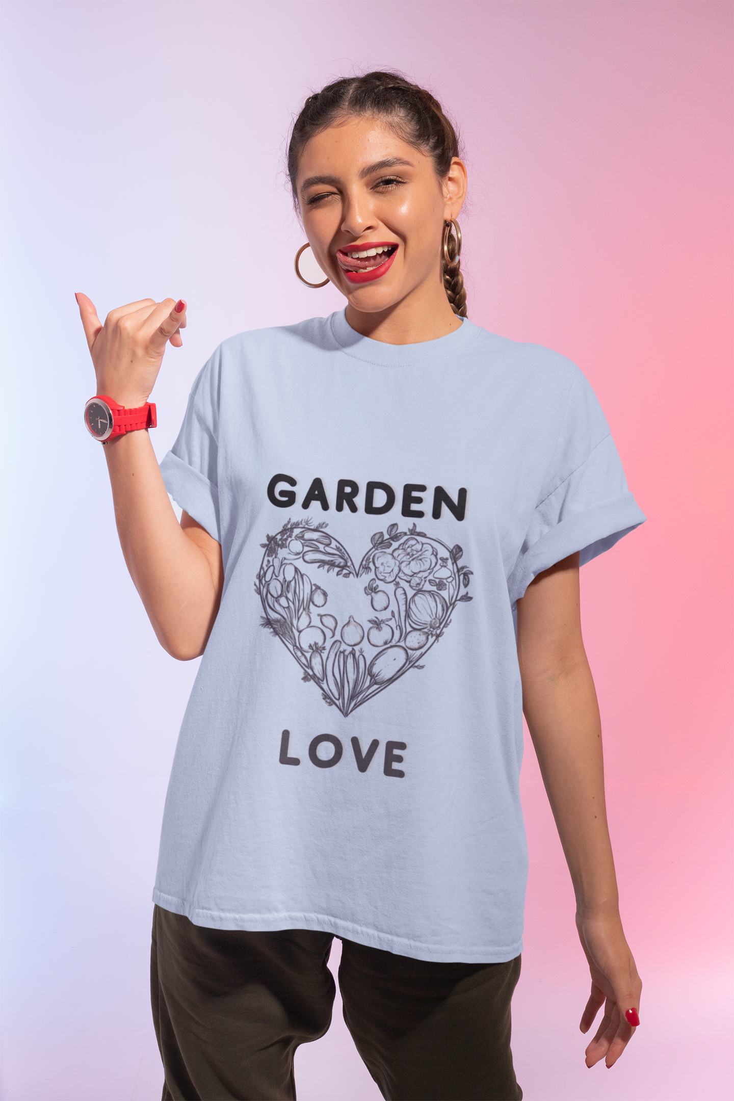 Garden Love | Botanical Heart Minimalist T-Shirt