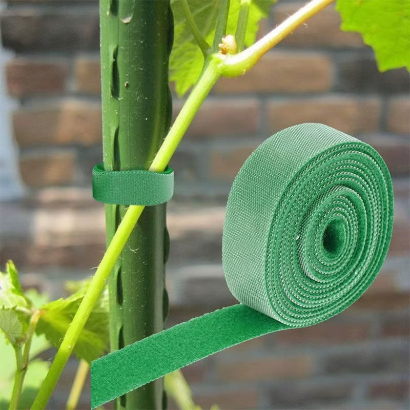 10 Roll Nylon Plant Ties Plant Bandage Hook Tie Loop Adjustable Plant Support Reusable Fastener Tape for Home Garden Accessories