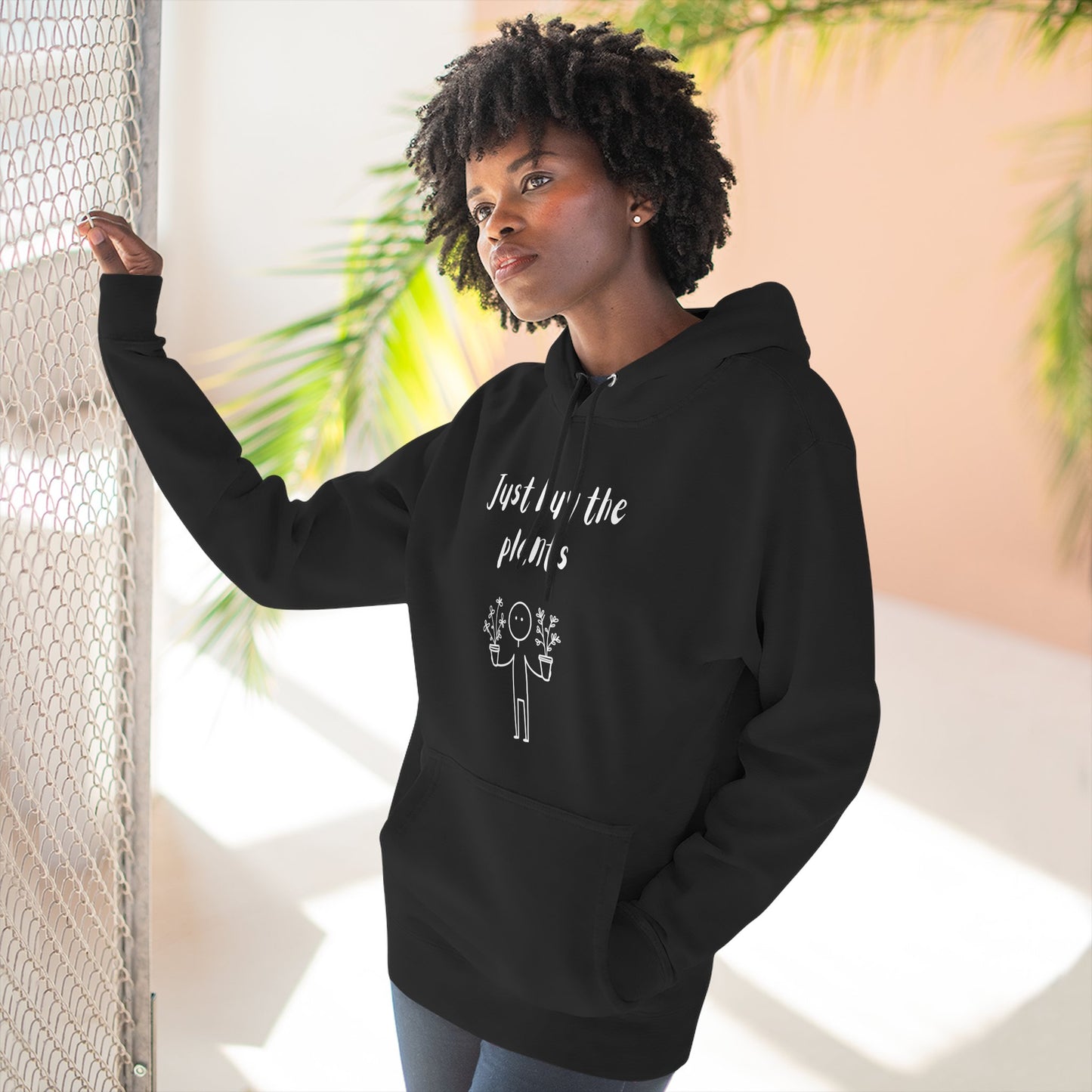 Just Buy the Plants | Minimalist Stickperson Hoodie